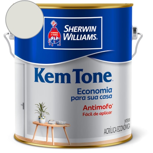 Tinta Acrílica KemTone Fosco Branco Gelo Sherwin Williams 3,6L - Imagem principal - 2482b2fb-019f-43eb-9425-1abb49d0fcda