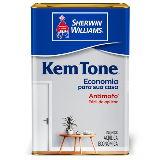 Tinta Acrílica Kemtone Fosco Branco Sherwin Williams 18L - Imagem principal - 84721b5a-48fa-43ab-90b3-940331dd304c