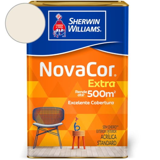 Tinta Acrílica Mais Rendimento NovaCor Fosco Bianco Sherwin Williams 18L - Imagem principal - 96157a10-d6ac-493a-b29f-0bdef1fe9106