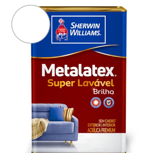 Tinta Acrílica Melatex SuperLavável Brilho Branco Sherwin Williams 18L - Imagem principal - 984e80cc-a61d-4508-9a30-3265133752bc