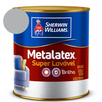 Tinta Acrílica Melatex Superlavável Brilho Cinza Barbatana Sherwin Williams 3,6L