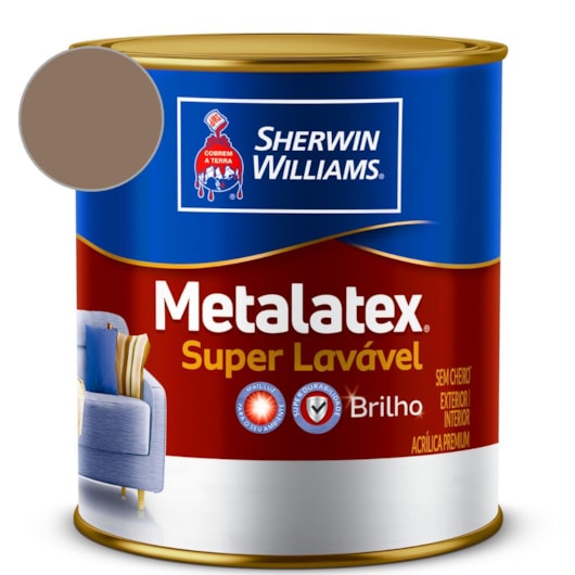 Tinta Acrílica Melatex Superlavável Brilho Marrom Historico Sherwin Williams 3,6L - Imagem principal - d7876c48-3625-403e-b3c8-ea9180665039