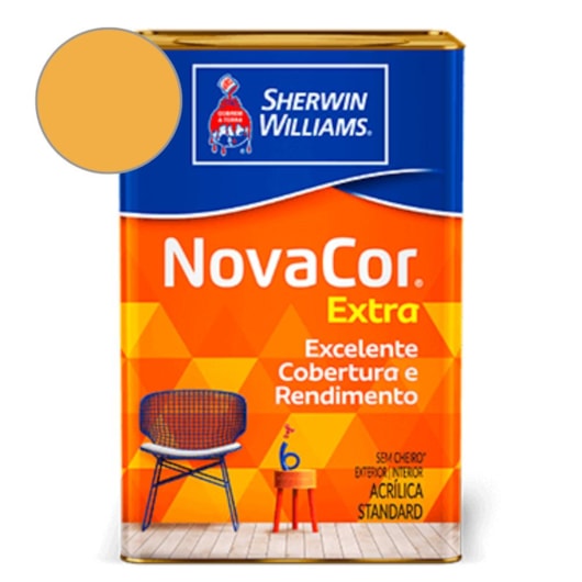 Tinta Acrílica  NovaCor Extra Fosco Amarelo Sol Sherwin Williams 18L - Imagem principal - c926b1d5-b226-4a2d-9ee7-97330f159fd9