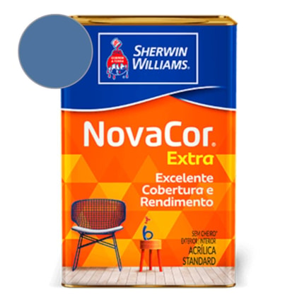 Tinta Acrílica  NovaCor Extra Fosco Azul Indigo Sherwin Williams 18L