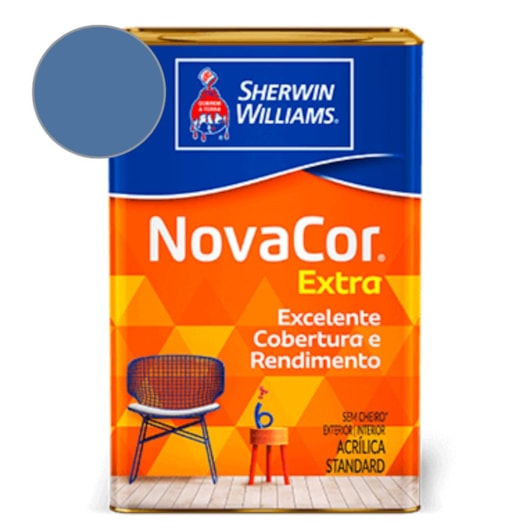 Tinta Acrílica  NovaCor Extra Fosco Azul Indigo Sherwin Williams 18L - Imagem principal - 016293f3-e6b6-4ef5-855b-557d9f93eb01