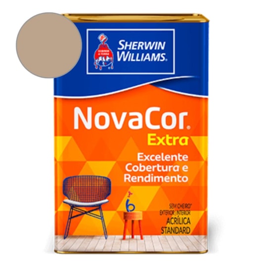 Tinta Acrílica  NovaCor Extra Fosco Camurça Sherwin Williams 18L - Imagem principal - 0e41a69a-df87-4df8-82d9-542f1a6fa6a6