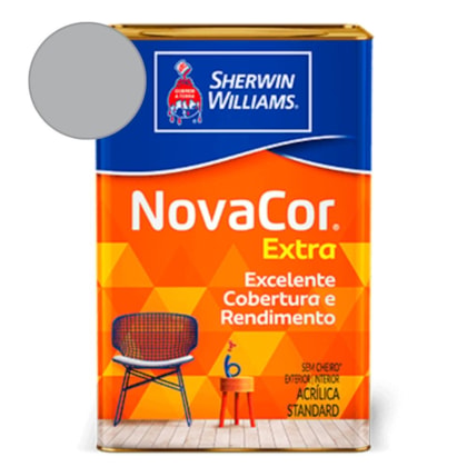 Tinta Acrílica  NovaCor Extra Fosco Cinza Barbatana Sherwin Williams 18L