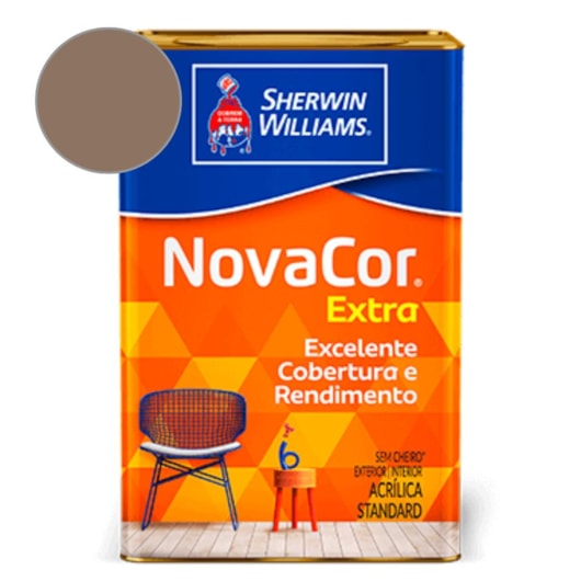 Tinta Acrílica  NovaCor Extra Fosco Marrom Histórico Sherwin Williams 18L - Imagem principal - 058df1a6-7e04-4ac0-ba9e-b7270ed10666