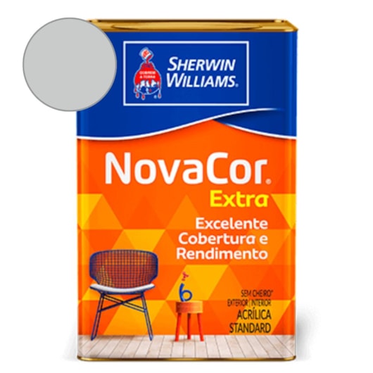 Tinta Acrílica  NovaCor Extra Semibrilho Cinza Alpes Sherwin Williams 18L - Imagem principal - ba246946-c112-486a-a587-14bd29c72067
