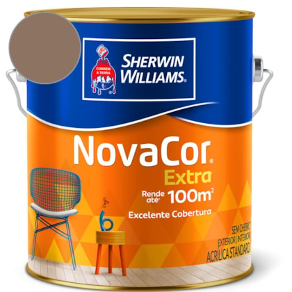 Tinta Acrílica  NovaCor Extra Semibrilho Marrom Histórico Sherwin Wiliams 3,6L