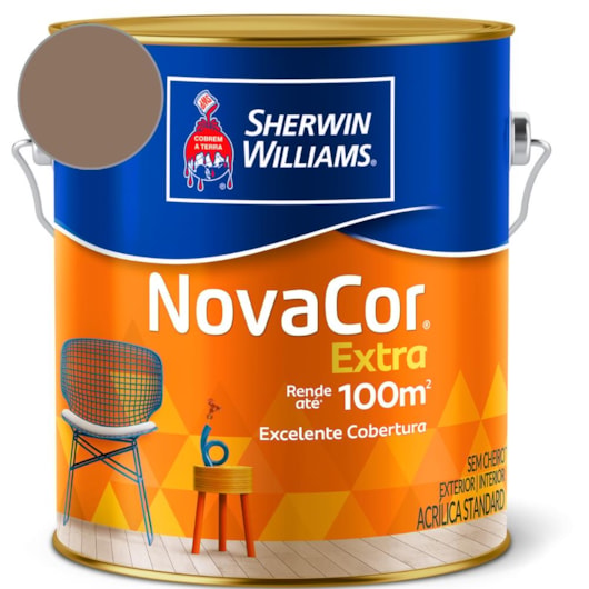 Tinta Acrílica  NovaCor Extra Semibrilho Marrom Histórico Sherwin Wiliams 3,6L - Imagem principal - e45b08ad-26fb-497d-a973-954f7fd0162c