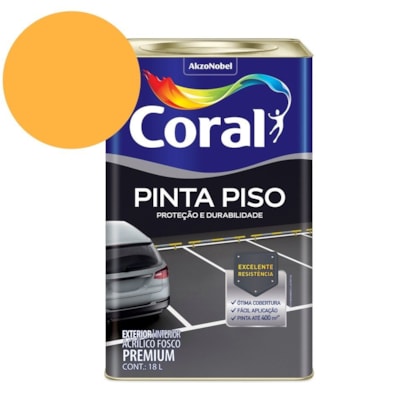 Tinta Acrílica Pinta Piso Fosco Amarelo Demarcação 18l Coral