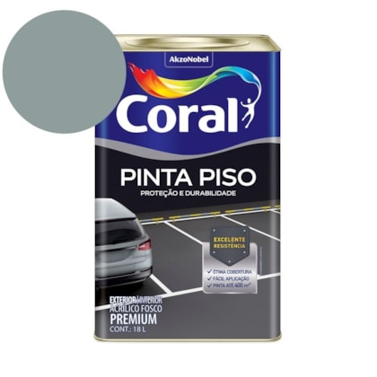 Tinta Acrílica Pinta Piso Fosco Cinza Médio Coral 18L