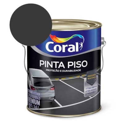 Tinta Acrílica Pinta Piso Fosco Preto 3.6l Coral