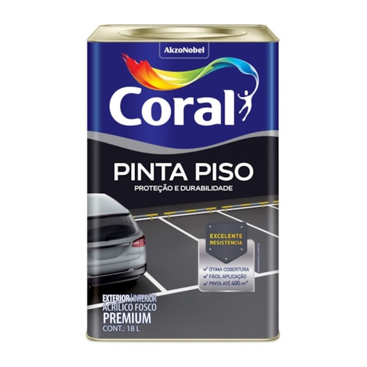 Tinta Acrílica Pinta Piso Fosco Vermelho 18l Coral - Imagem principal - 7471ba34-2bd9-4412-ba4a-171c01b3c9f7