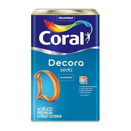 Tinta Acrílica Premium Acetinado Decora Seda Algodao Egípcio Coral 18l