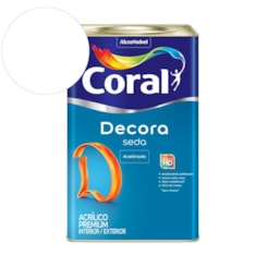 Tinta Acrílica Premium Acetinado Decora Seda Branco Neve Coral 18l