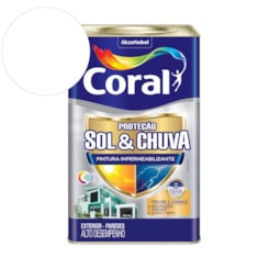 Tinta Acrílica Premium Eggshell Proteção Sol & Chuva Pintura Impermeabilizante Branco Coral 18L