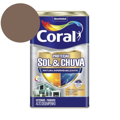 Tinta Acrílica Premium Eggshell Proteção Sol & Chuva Pintura Impermeabilizante Cogumelo Japonês 18L Coral