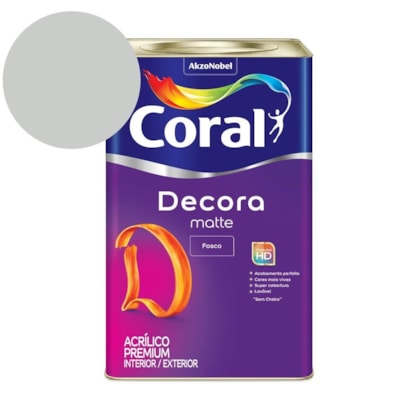 Tinta Acrílica Premium Fosco Decora Matte Algodão Cinzento Coral 18l