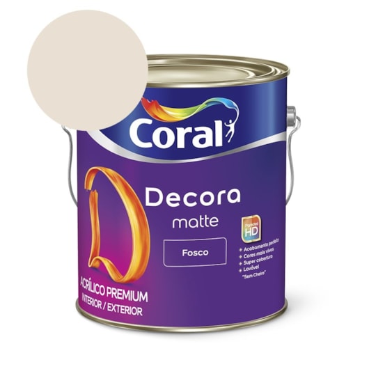 Tinta Acrílica Premium Fosco Decora Matte Algodão Egípcio Coral 3,6l - Imagem principal - b9b30506-9940-47ca-a952-5a62b3e4c8c2