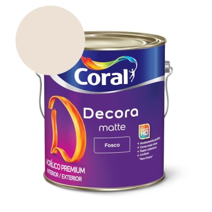 Tinta Acrílica Premium Fosco Decora Matte Algodão Egípcio Coral 3,6l