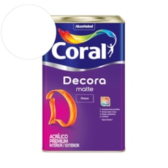 Tinta Acrílica Premium Fosco Decora Matte Branco Neve Coral 18L