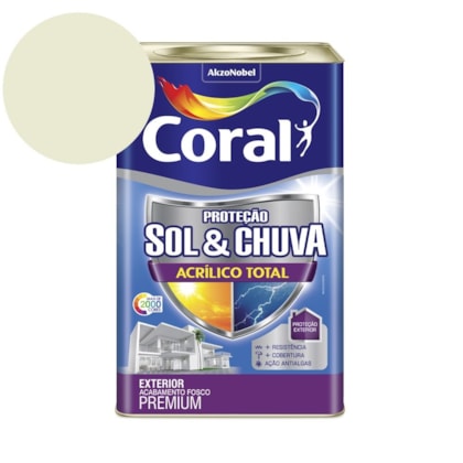 Tinta Acrílica Premium Fosco Proteção Sol & Chuva Acrílico Total Algodão Egípcio 18L Coral