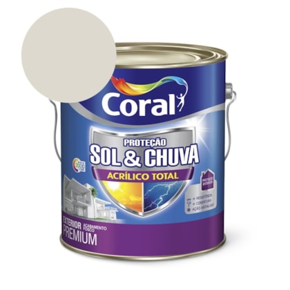 Tinta Acrílica Premium Fosco Proteção Sol & Chuva Acrílico Total Branco Gelo 3,6L Coral