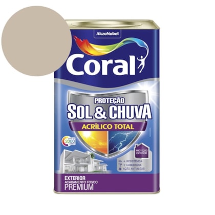 Tinta Acrílica Premium Fosco Proteção Sol & Chuva Acrílico Total Bronze Lenda 18L Coral