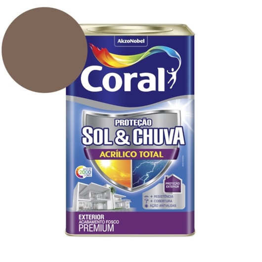 Tinta Acrílica Premium Fosco Proteção Sol & Chuva Acrílico Total Cogumelo Japonês 18L Coral - Imagem principal - bba494de-6905-4c82-8f1d-6876d764a78b