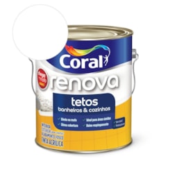 Tinta Acrílica Renova Banheiros E Cozinhas Fosco Branco Coral 3,6L