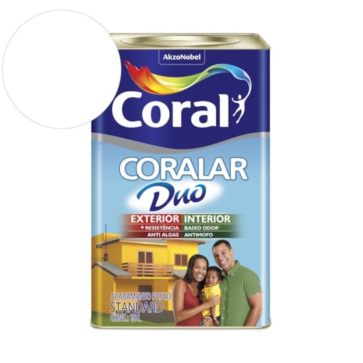 Tinta Acrílica Standard Coralar Duo Fosco Branco Neve 18l Coral - Imagem principal - d5c8302b-31b9-4940-a5e4-e29a42551435