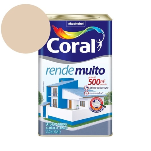 Tinta Acrílica Standard Fosco Rende Muito Areia 16l Coral - Imagem principal - 1272b97d-66ca-471b-9285-4f927bf88d0c