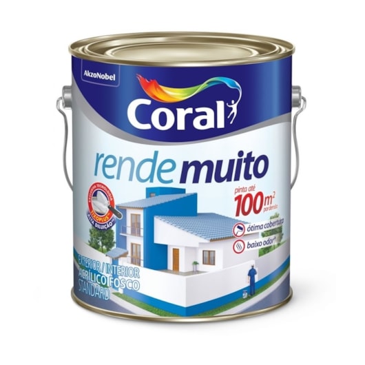 Tinta Acrílica Standard Fosco Rende Muito Azul Profundo 3,2l Coral - Imagem principal - 4c3a7977-dac8-4154-a069-6e7c9fa853e0