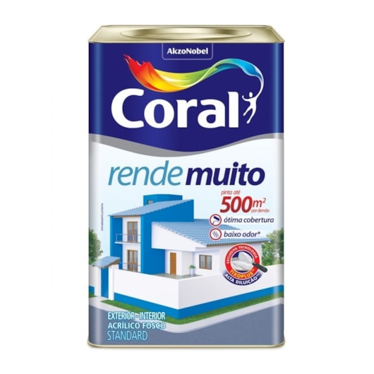 Tinta Acrílica Standard Fosco Rende Muito Azul Sereno 16l Coral - Imagem principal - 526c0f9a-194b-4c19-b3c6-f694121f4eac