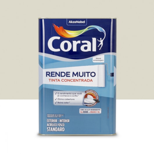 Tinta Acrílica Standard Fosco Rende Muito Branco Gelo 16l Coral - Imagem principal - 02b5c9cf-9905-43e2-b224-c85952a5f5e3