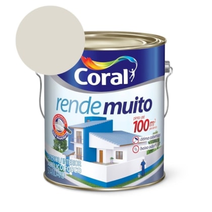 Tinta Acrílica Standard Fosco Rende Muito Branco Gelo 3,2l Coral