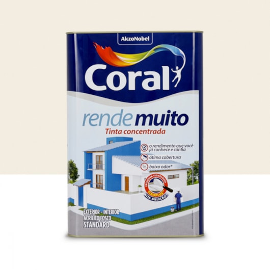 Tinta Acrílica Standard Fosco Rende Muito Branco Neve Coral 18L - Imagem principal - ea82e134-10e3-40a1-ac09-ee13cc958c9d