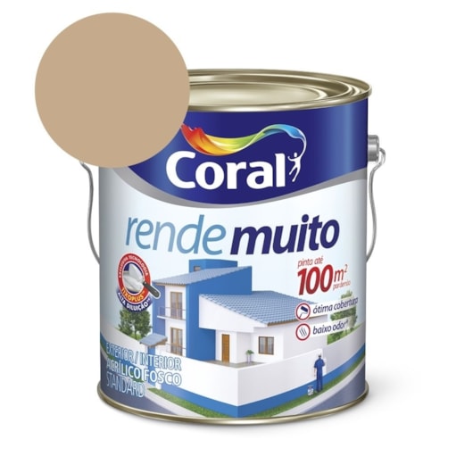 Tinta Acrílica Standard Fosco Rende Muito Camurça 3,2l Coral - Imagem principal - eb1df29c-0813-4150-9b58-0bb21ce67b21