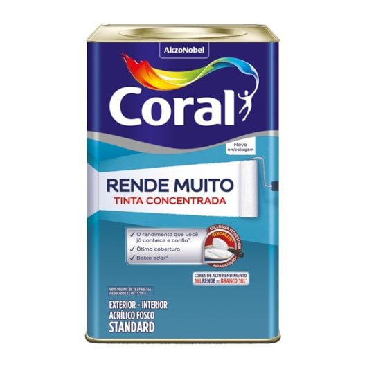Tinta Acrílica Standard Fosco Rende Muito Cinza Alpino 16l Coral - Imagem principal - a523298c-bda1-46b3-aa75-cc2db772742a