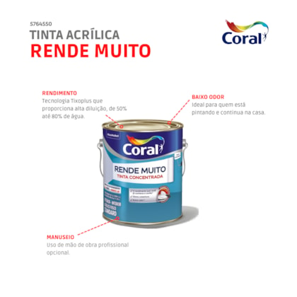 Tinta Acrílica Standard Fosco Rende Muito Cinza Alpino 3,2l Coral