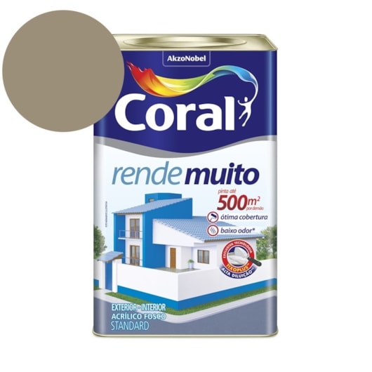 Tinta Acrílica Standard Fosco Rende Muito Concreto 16l Coral - Imagem principal - 54f412cc-f3d6-44ba-8148-e3bf448507cd