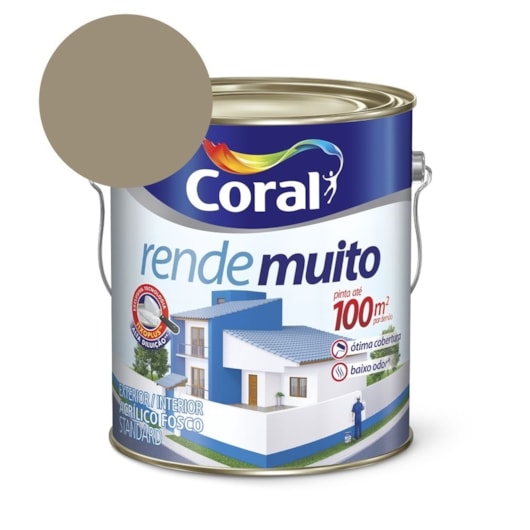 Tinta Acrílica Standard Fosco Rende Muito Concreto 3,2l Coral - Imagem principal - 19bf2d9f-5b07-456a-b74c-c44ff0603dec