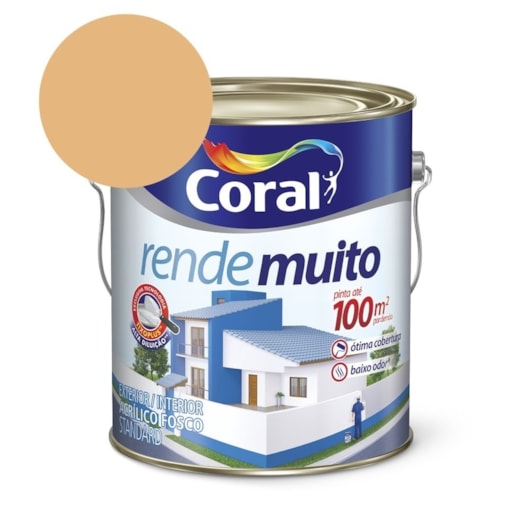 Tinta Acrílica Standard Fosco Rende Muito Cromo Suave 3,2l Coral - Imagem principal - e3fee7d4-e6c5-4d55-901d-72bd1ee37f41