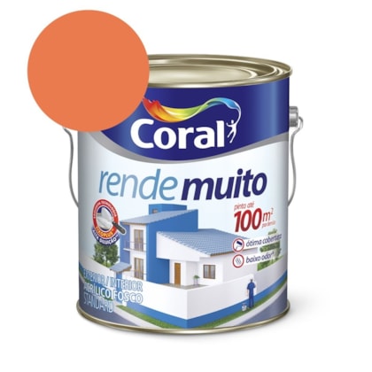 Tinta Acrílica Standard Fosco Rende Muito Laranja Maracatú 3,2l Coral