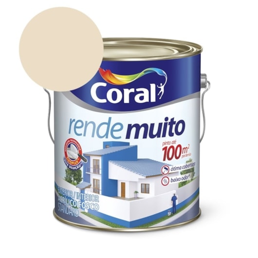 Tinta Acrílica Standard Fosco Rende Muito Palha 3,2l Coral - Imagem principal - b37240c8-5d41-40df-bb12-614854885570