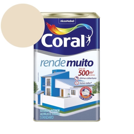 Tinta Acrílica Standard Fosco Rende Muito Palha Coral 16L - Imagem principal - bfb0d58b-3352-42a5-851d-300c637c75ee