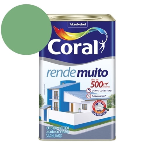 Tinta Acrílica Standard Fosco Rende Muito Verde Angra 16l Coral - Imagem principal - b3ad3472-f613-4902-9627-31690d445ecc