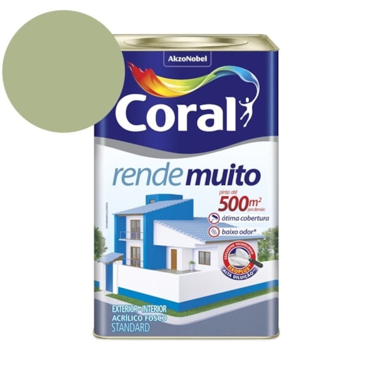 Tinta Acrílica Standard Fosco Rende Muito Verde Kiwi 16l Coral - Imagem principal - f34565e8-4da6-4db0-8f15-fa45995ce3eb